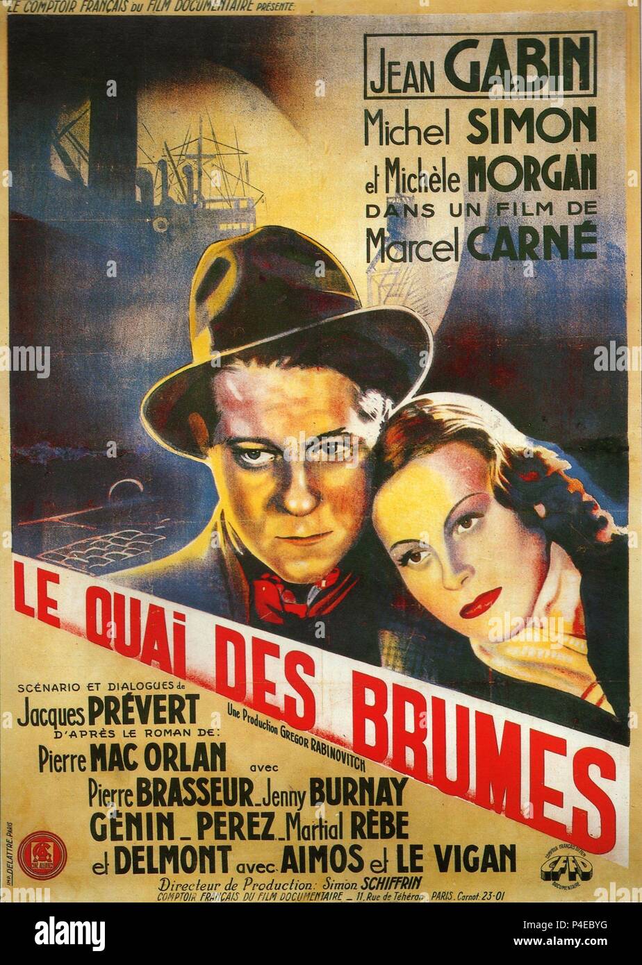 Original Film Titel: LE QUAI DES BRUMES. Englischer Titel: Hafen von Schatten. Regisseur: MARCEL CARNE. Jahr: 1938. Quelle: CINE-ALLIANCE/PATHE/Album Stockfoto