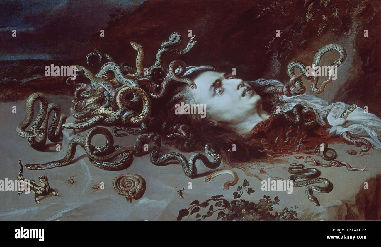 CABEZA DE MEDUSA SIGLO XVII BARROCO FLAMENCO. Autor Peter Paul