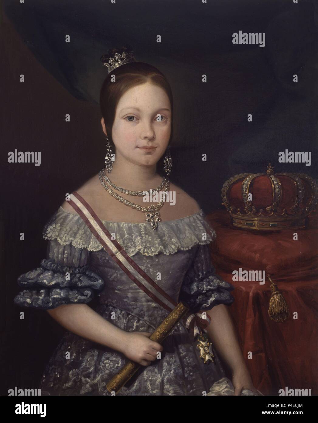 ISABEL II NIÑA. Autor: Luis de la Cruz y Ríos (1776-1853). Lage: CAJA DE MADRID, MADRID, SPANIEN. Stockfoto