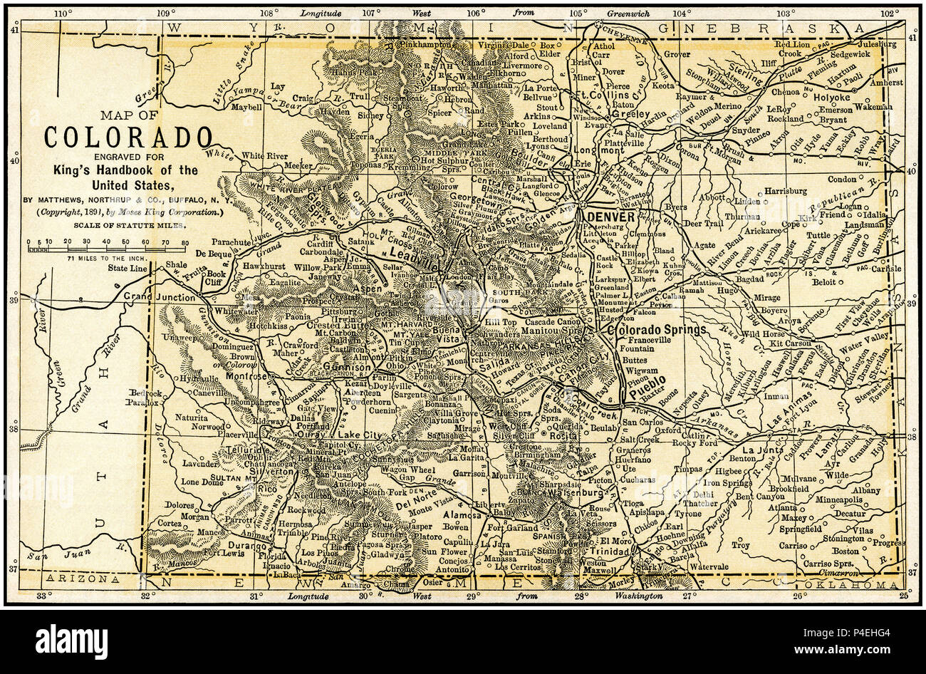 Old Map Of Colorado Stockfotos Und Bilder Kaufen Alamy