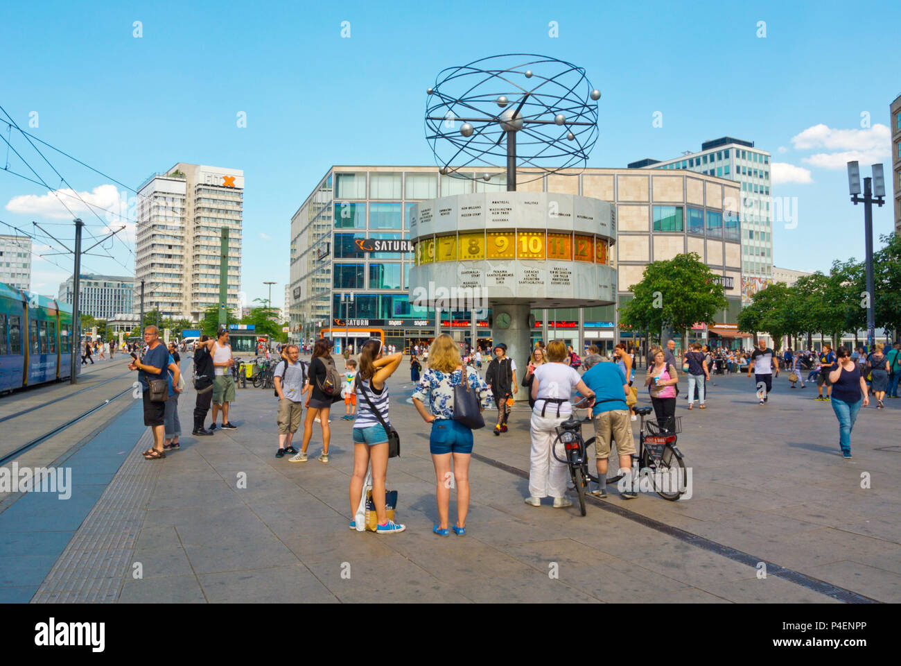 Weltzeituhr, Weltzeituhr, Alexanderplatz, Berlin, Deutschland Stockfoto