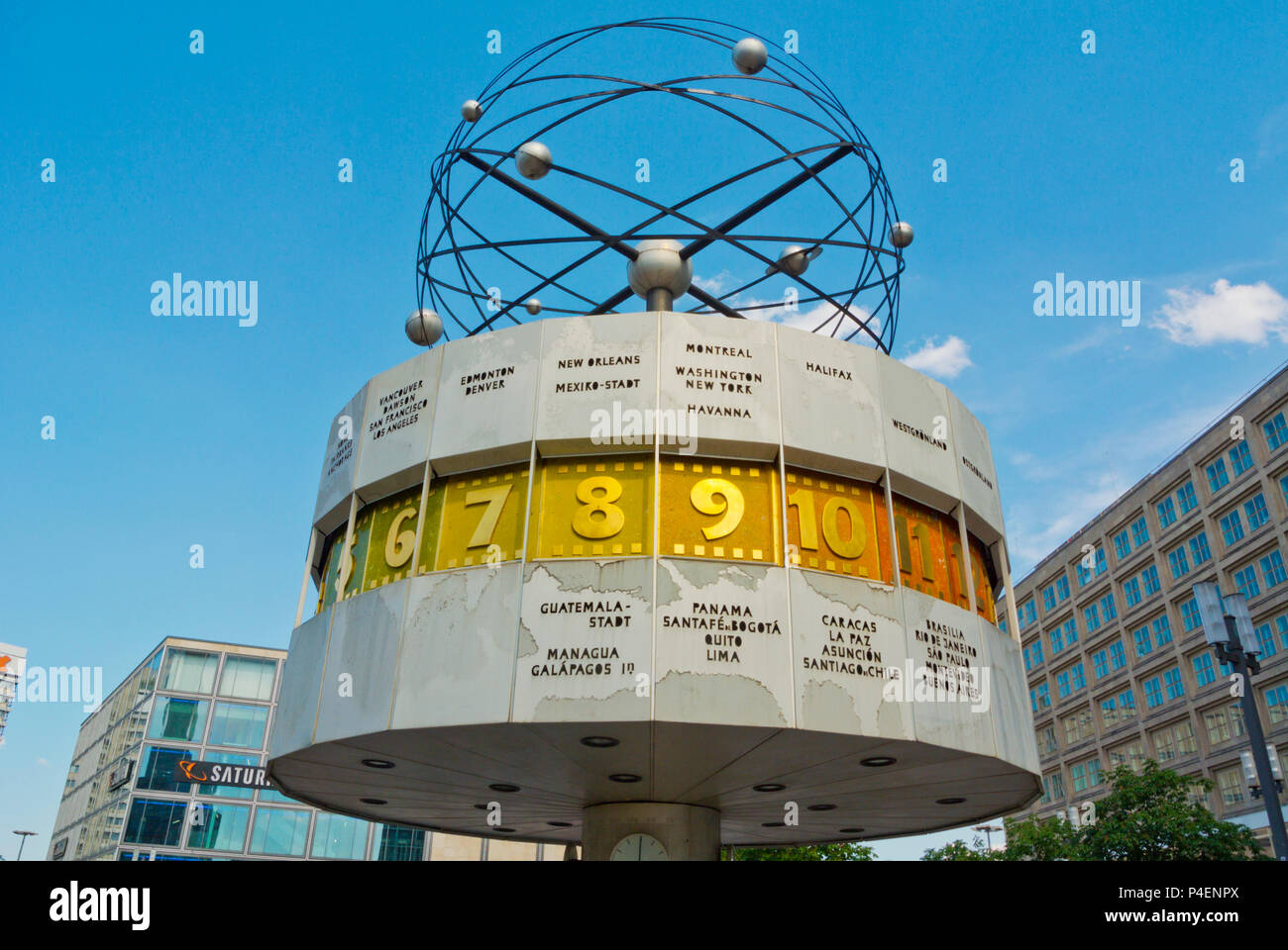 Weltzeituhr, Weltzeituhr, Alexanderplatz, Berlin, Deutschland Stockfoto