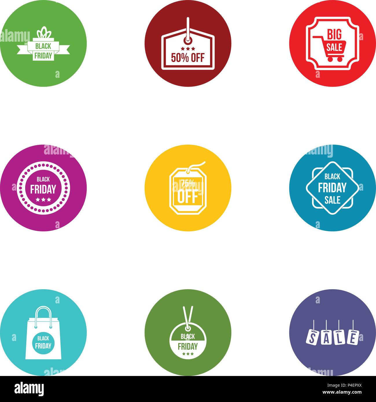 Coupon Code Symbole, flacher Stil Stock Vektor