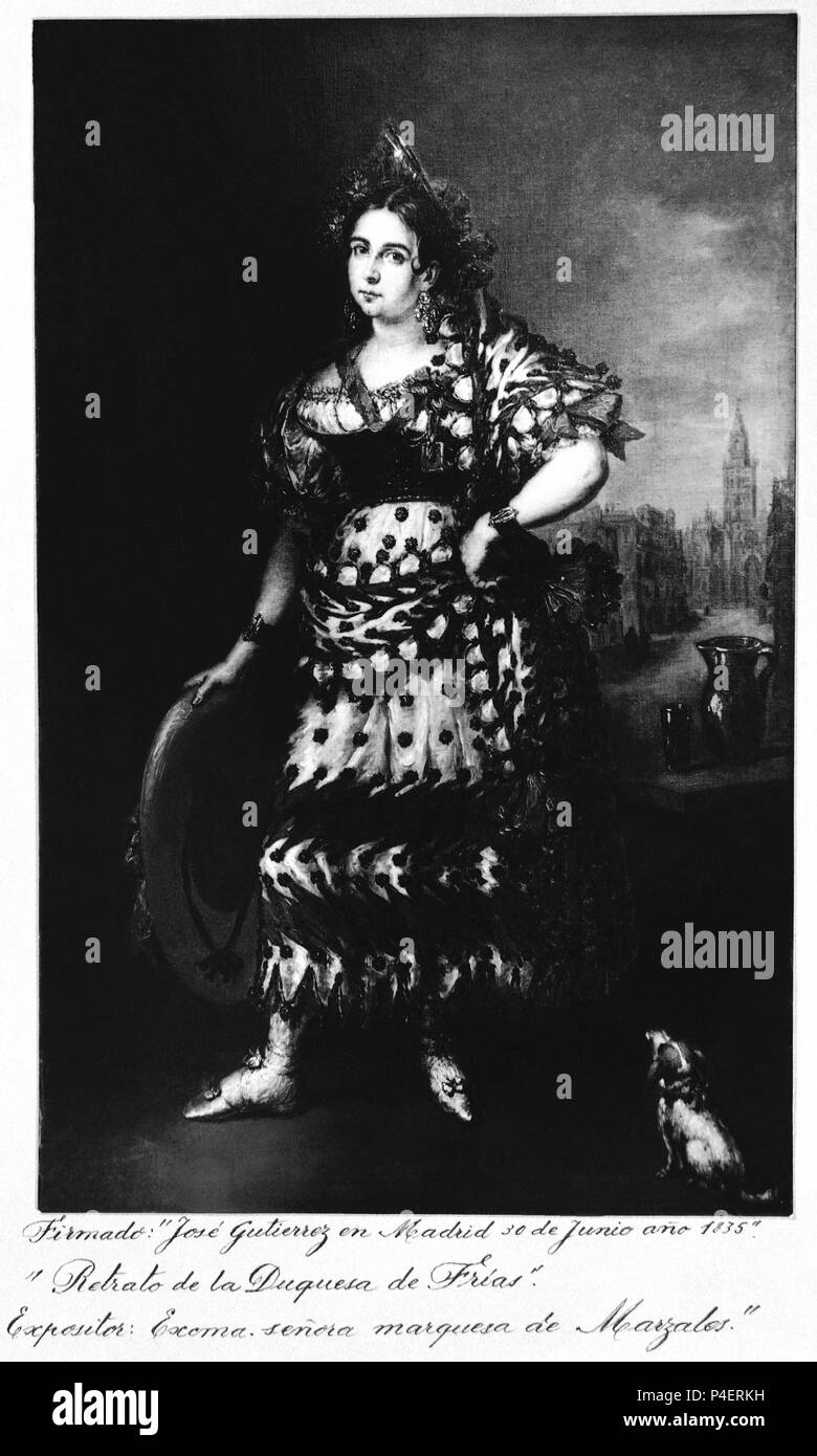 RETRATO DE LA DUQUESA DE FRIAS-S XIX. Autor: Jose Gutierrez de la Vega (1791-1865). Lage: MUSEO ROMANTICO - GRABADO, MADRID, SPANIEN. Stockfoto