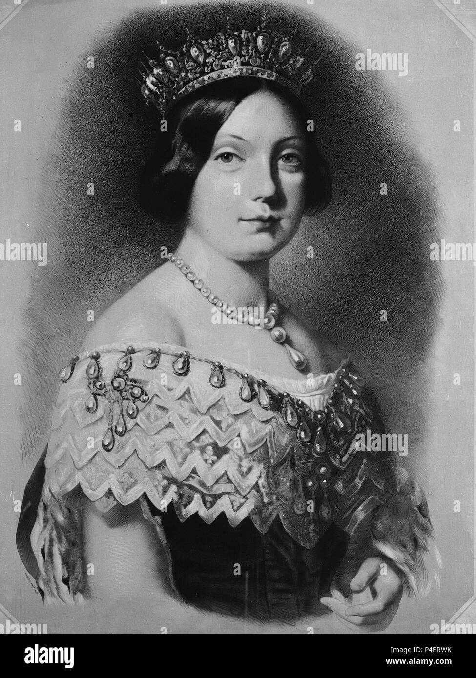 Isabella II. von Spanien (1830-1904), 19. Lage: MUSEO ROMANTICO - GRABADO, MADRID, SPANIEN. Stockfoto