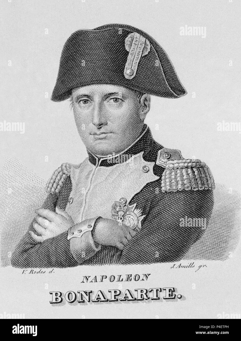 NAPOLEON BONAPARTE - 1769/1821. Autor: Vicenç Rodés (1783-1858). Lage: Biblioteca Nacional - COLECCION, MADRID, SPANIEN. Stockfoto