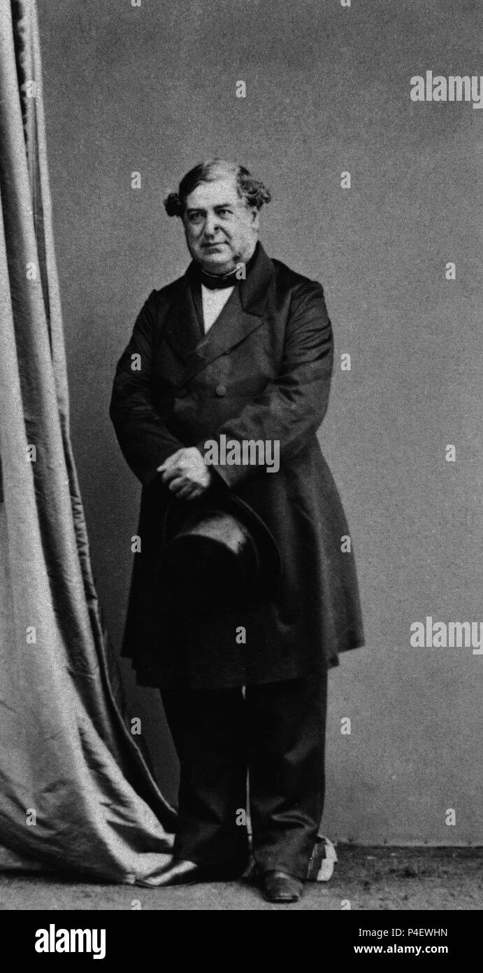 DE RETRATO DE SALUSTIANO OLOZAGA (1805/1873) - politisch ESPAÑOL PRESIDENTE DEL REGIERUNG. Stockfoto