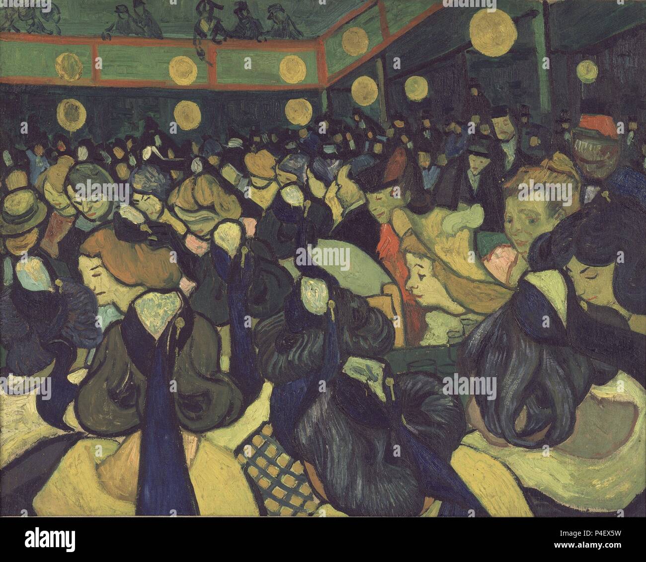 Die Dance Hall in Arles - 1888 - 65 x 81 cm - Öl auf Leinwand. Autor: Vincent van Gogh (1853-1890). Lage: Musee D'Orsay, Frankreich. Auch als: EL SALON DE BAILE DE ARLES bekannt. Stockfoto