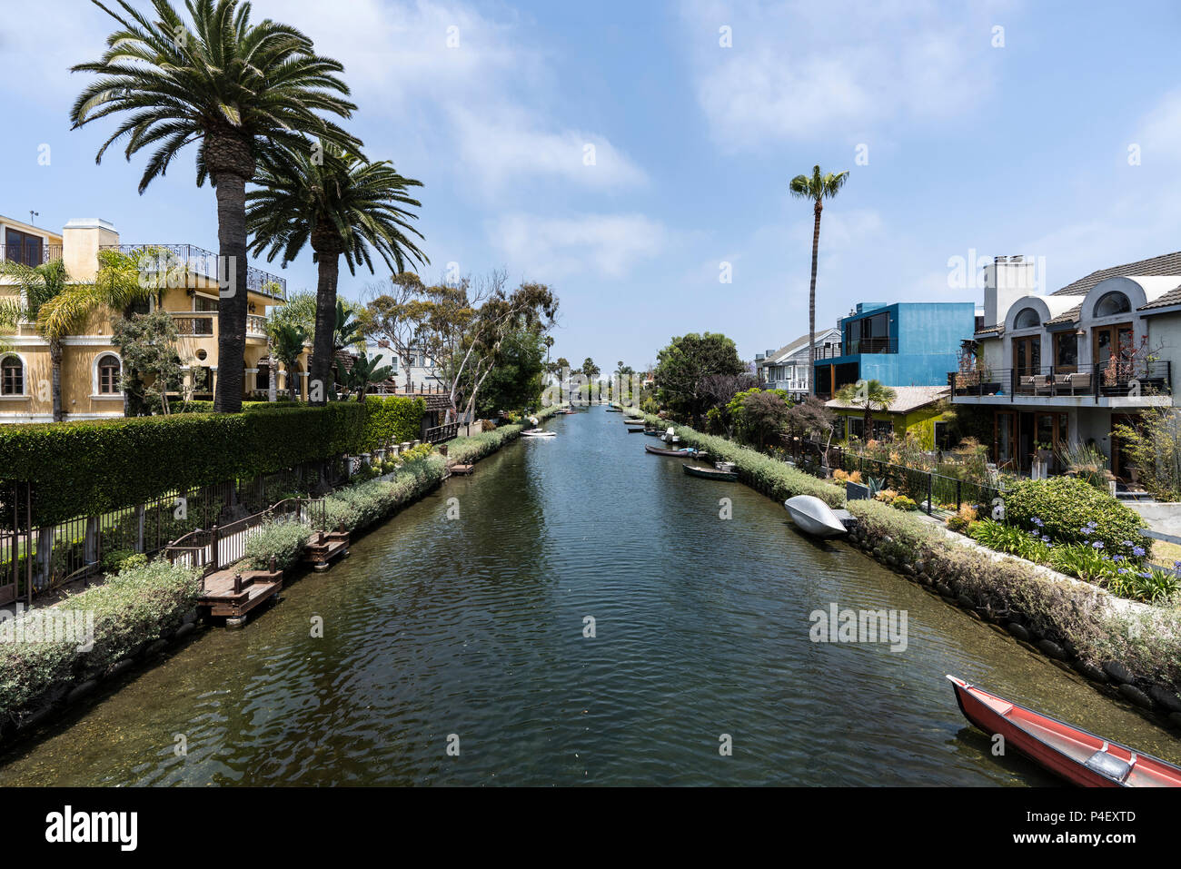 Die Altstadt von Venedig Canal Nachbarschaft in Los Angeles, Kalifornien. Stockfoto