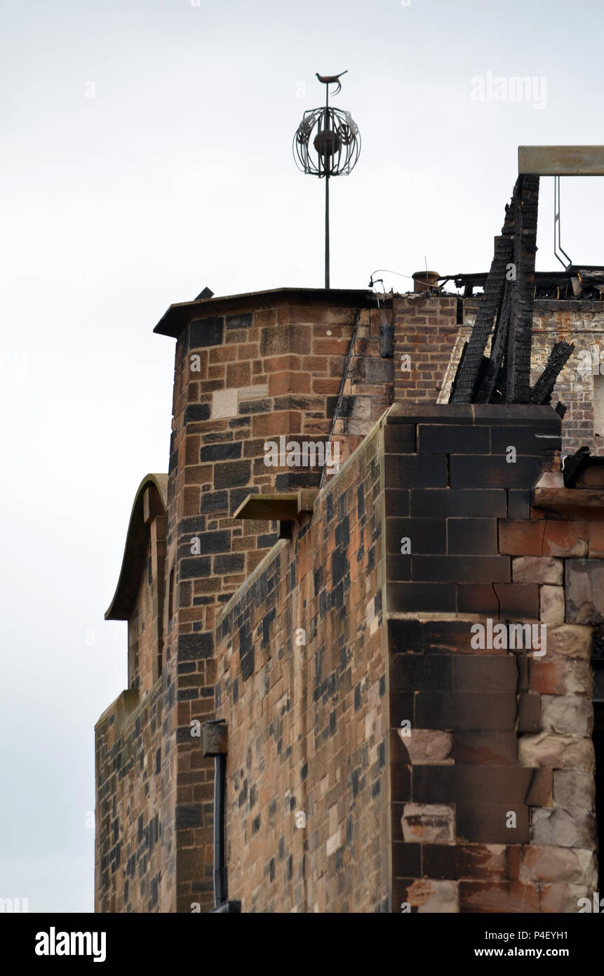Glasgow School of Art Gebäude nach dem Brand 2018 Stockfoto