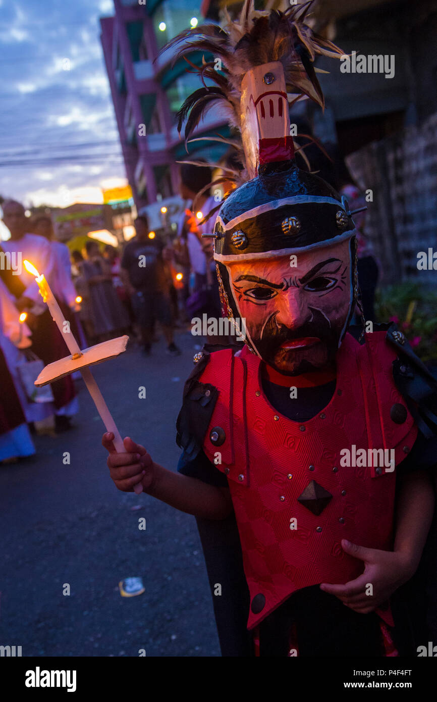 Teilnehmer an einem Karfreitagszug in Gasan, Marinduque Island, den Philippinen Stockfoto