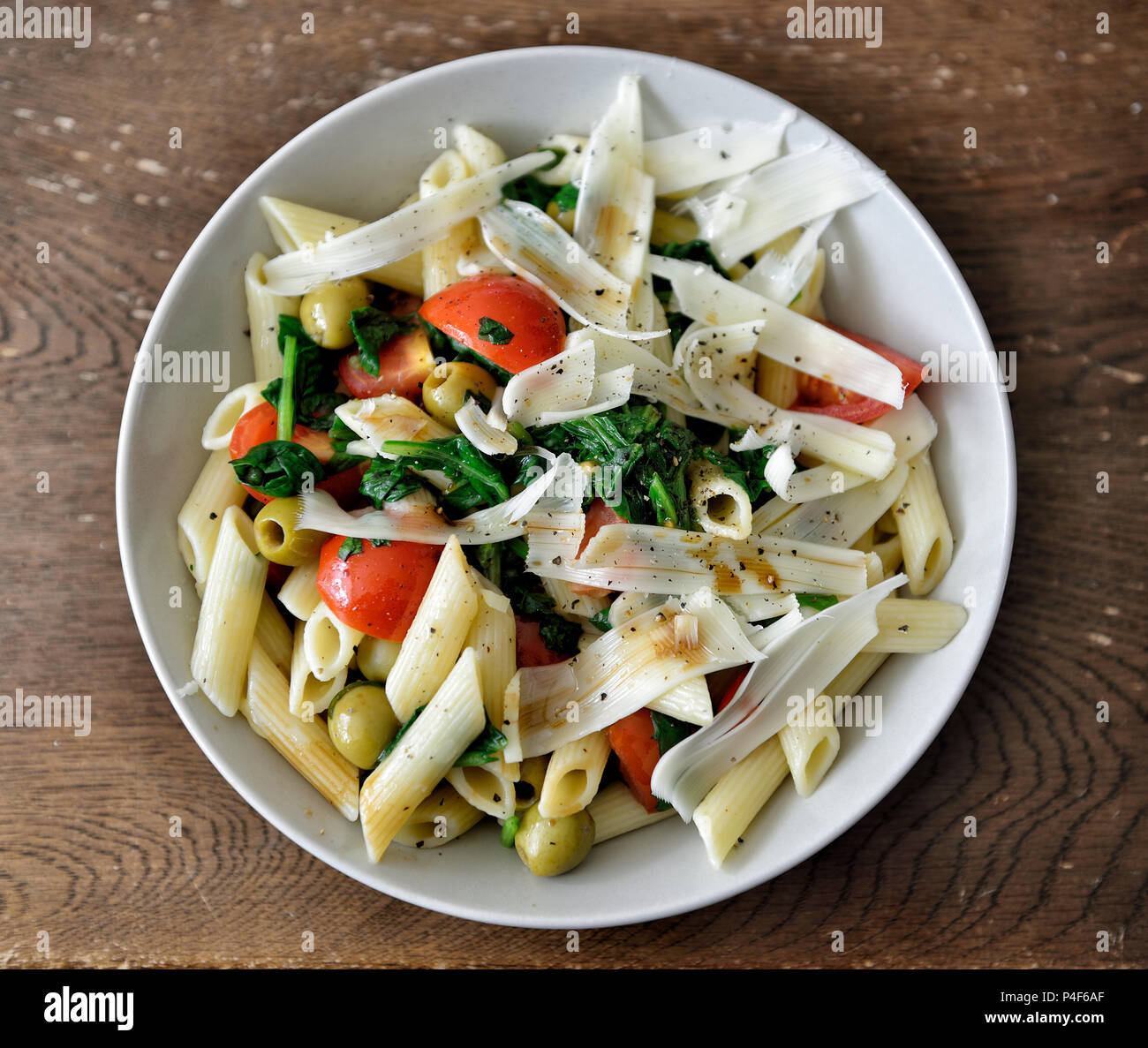 Vegan Pasta Essen Stockfoto