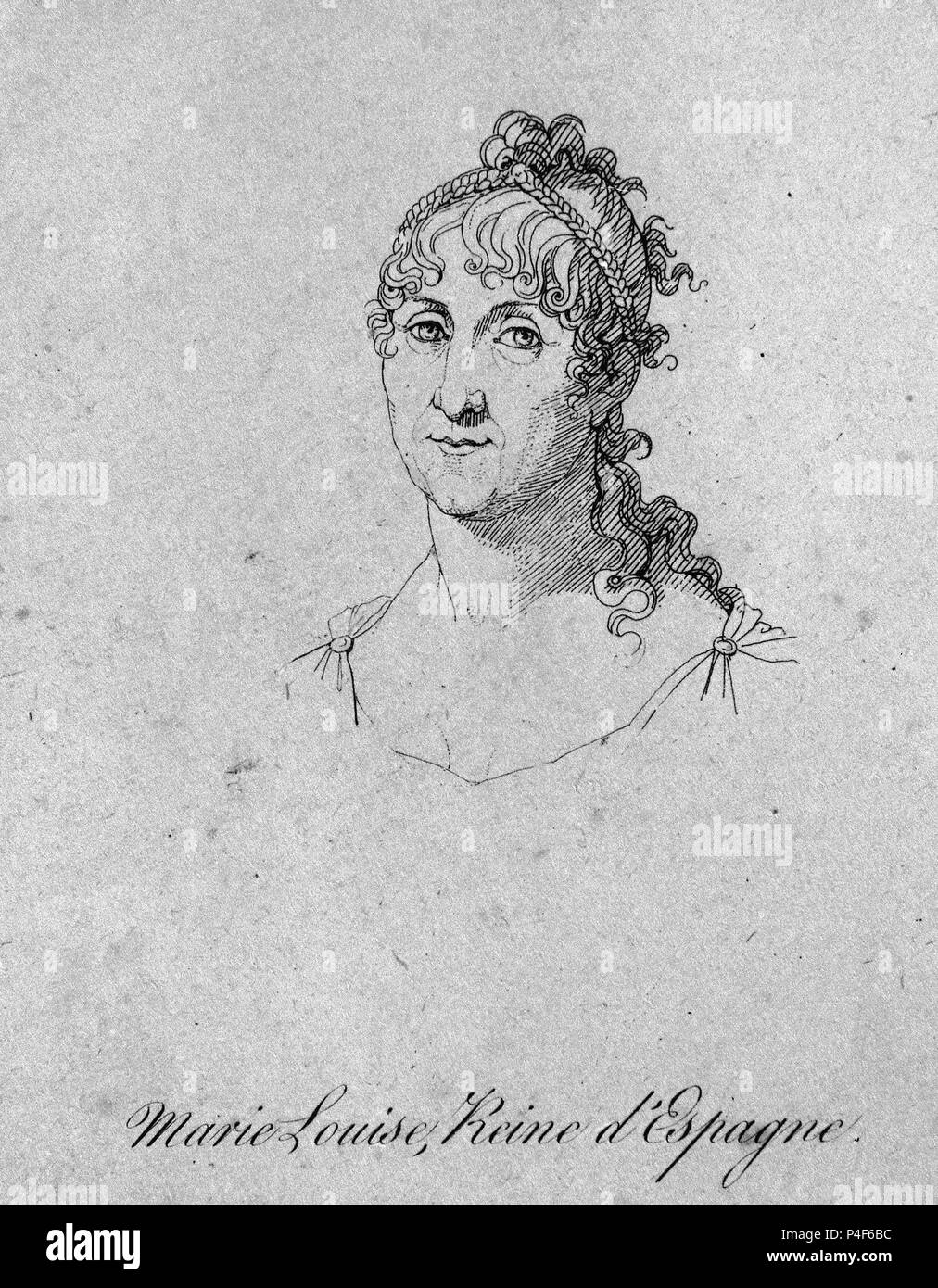 MARIA LUISA REINA DE ESPAÑA - GRABADO S XIX. Autor: Jacques Marie Noël Frémy (1782-1867). Lage: MUSEO ROMANTICO - GRABADO, MADRID, SPANIEN. Stockfoto
