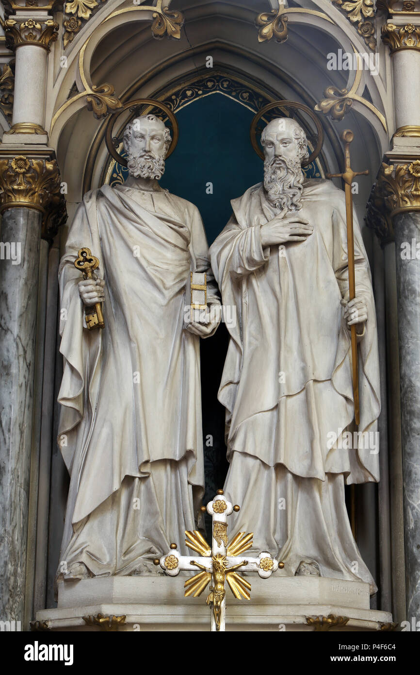 Altar von St. Peter und Paul in Zagreb Kathedrale Maria Himmelfahrt geweiht Stockfoto