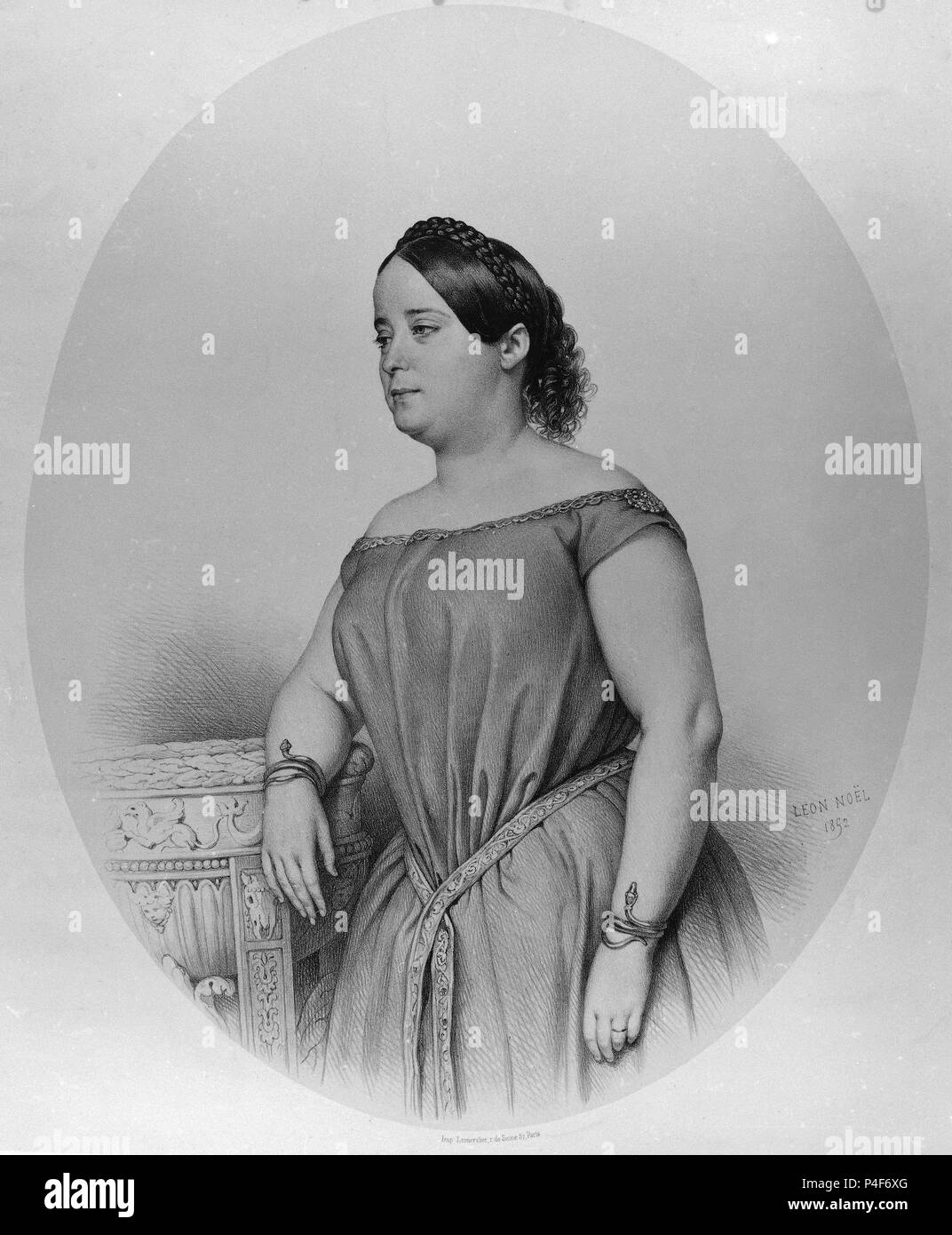 RETRATO DE MATILDE DIEZ ACTRIZ ESPAÑOLA - SIGLO XIX. Stockfoto