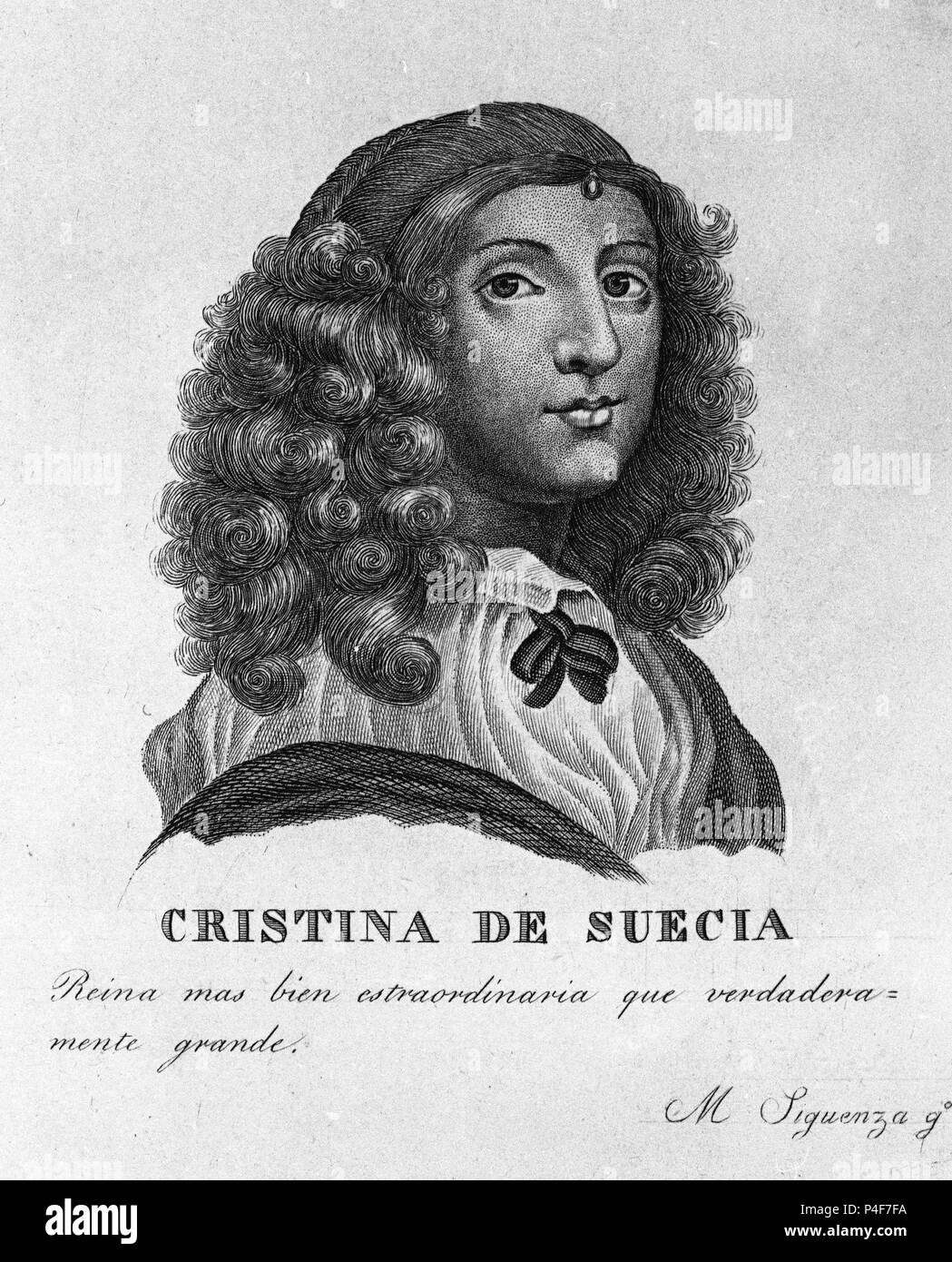 CRISTINA DE SUECIA - 1626/1689. Autor: Mariano Tarancón (19.). Lage: Biblioteca Nacional - COLECCION, MADRID, SPANIEN. Stockfoto