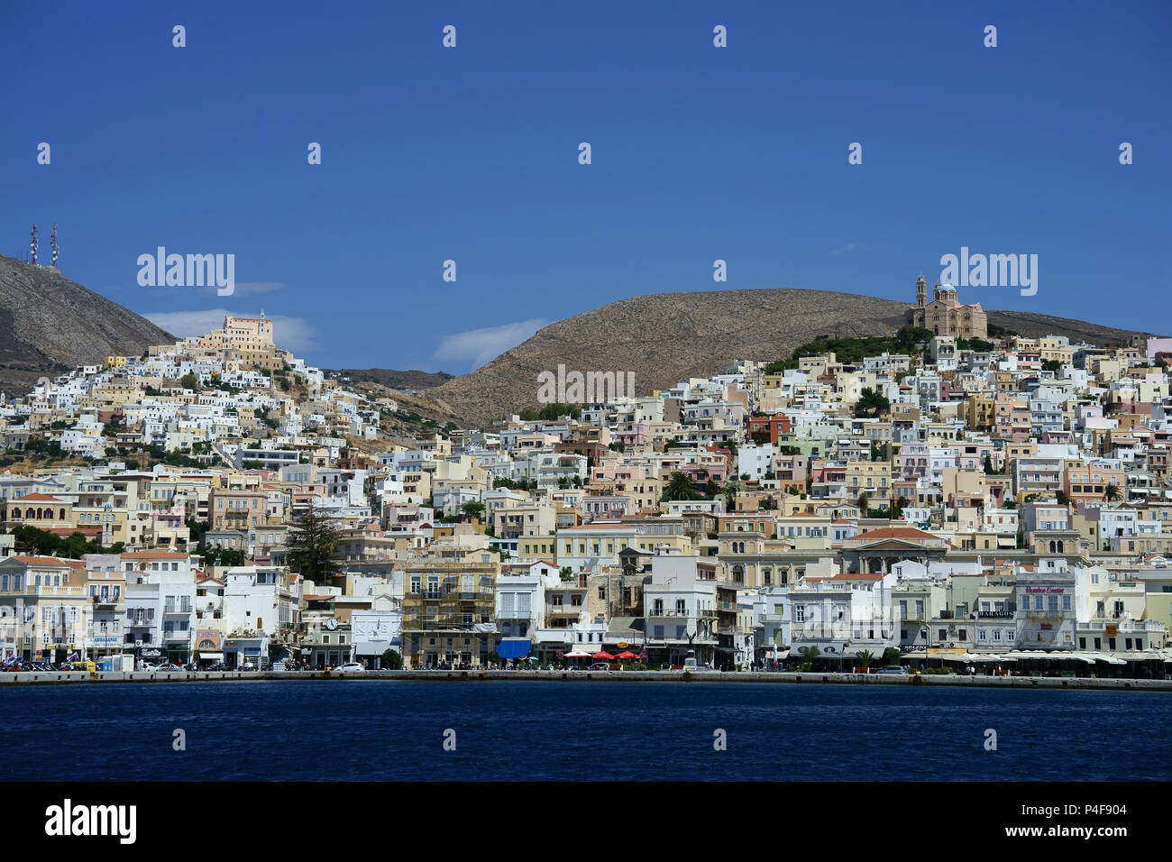 Stadt Ermoupolis, Insel Syros, Kykladen, Griechenland Stockfoto