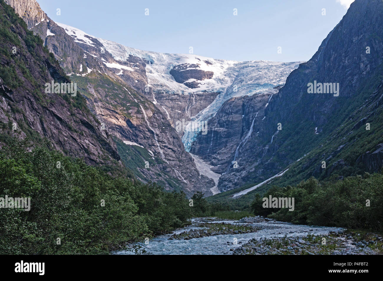 In Kjenndalsbreen, Loen Stryn Gemeinde, Nordfjord, Norwegen ein Zweig der Jostedalsbreen der größte Gletscher in Europa Stockfoto