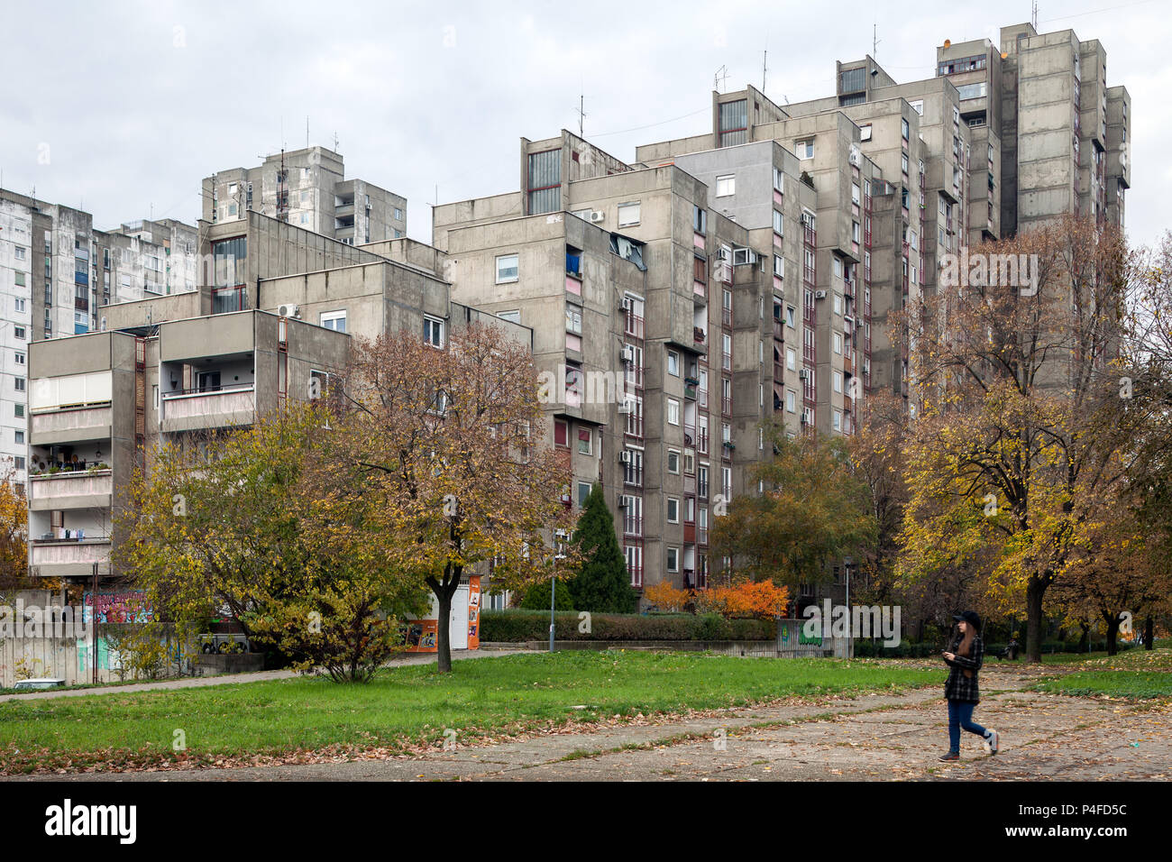Belgrad, Serbien, Fertighäuser Immobilien an der Ulica Yurija Gagrina in Neu Belgrad Stockfoto