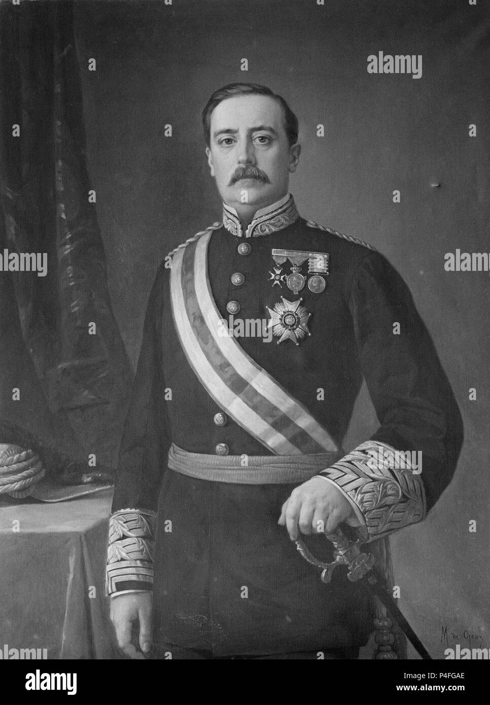 CARLOS GARCIA DE TASSARA - SENADOR DE 1881 A 1886 - 1880-L 1,27 x 0,96 - Nº INVENTARIO 94. Autor: Manuel ojeda y Siles (1835-1904). Lage: SENADO - PINTURA, MADRID, SPANIEN. Stockfoto