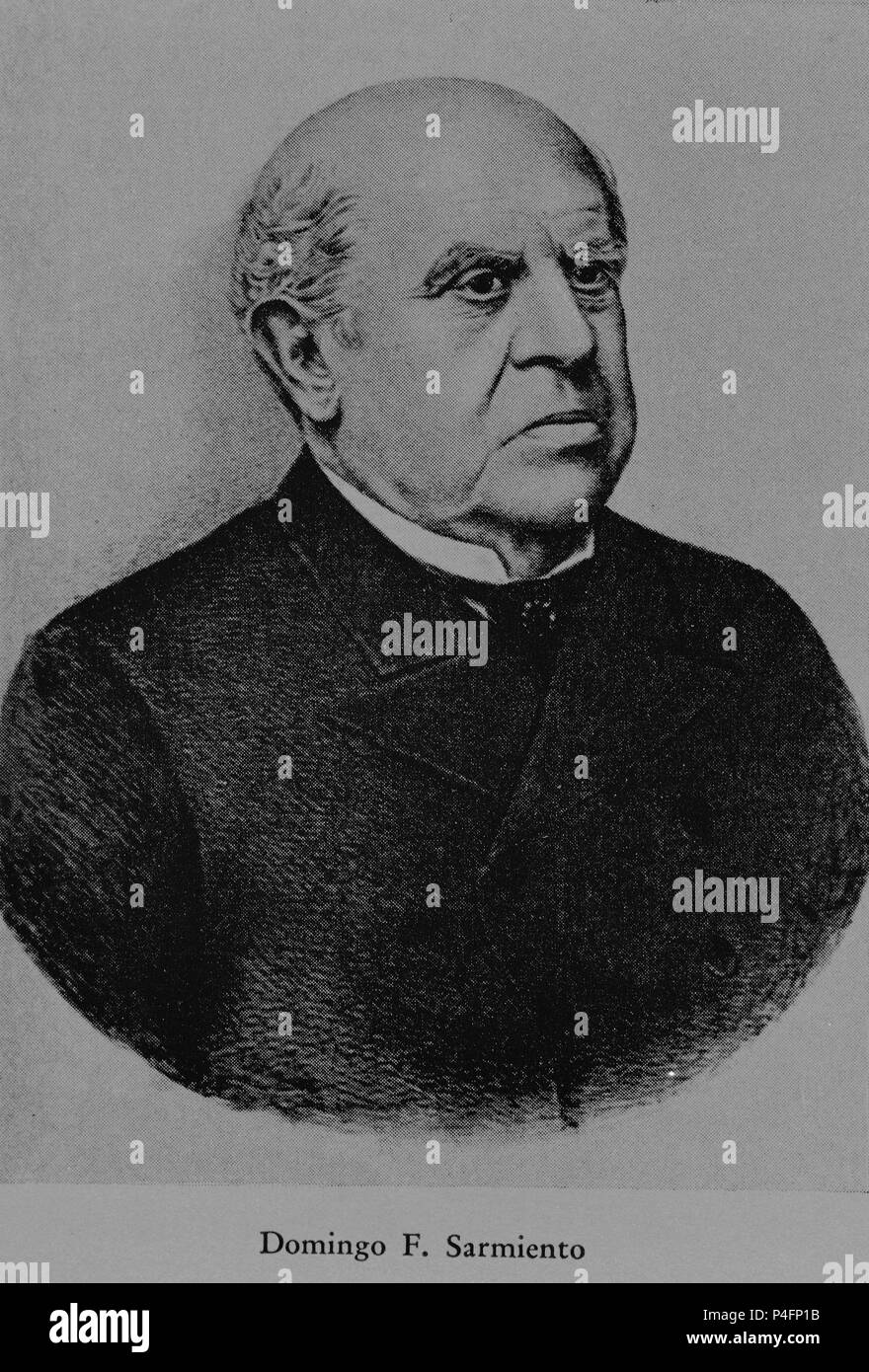 DOMINGO Faustino Sarmiento - 1811/1888 - PRESIDENTE DE ARGENTINIEN. Stockfoto