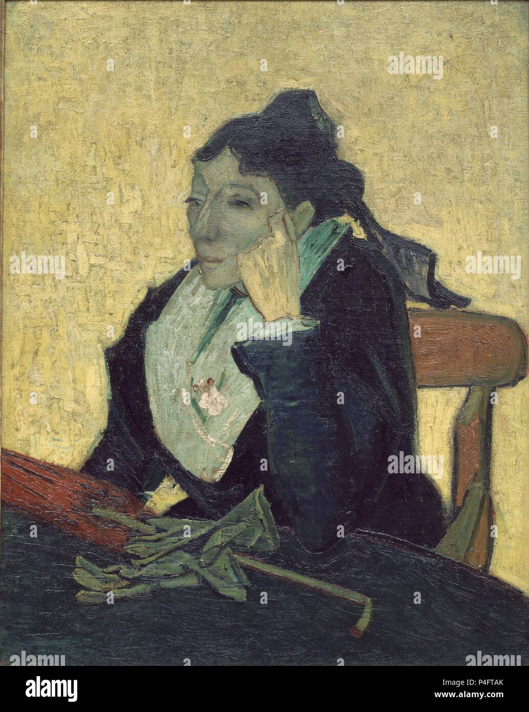 L'Arlesienne - 1888 - 93 x 74 cm - Öl auf Leinwand. Autor: Vincent van Gogh (1853-1890). Lage: Musee D'Orsay, Frankreich. Auch als: LA ARLESIANA bekannt. Stockfoto