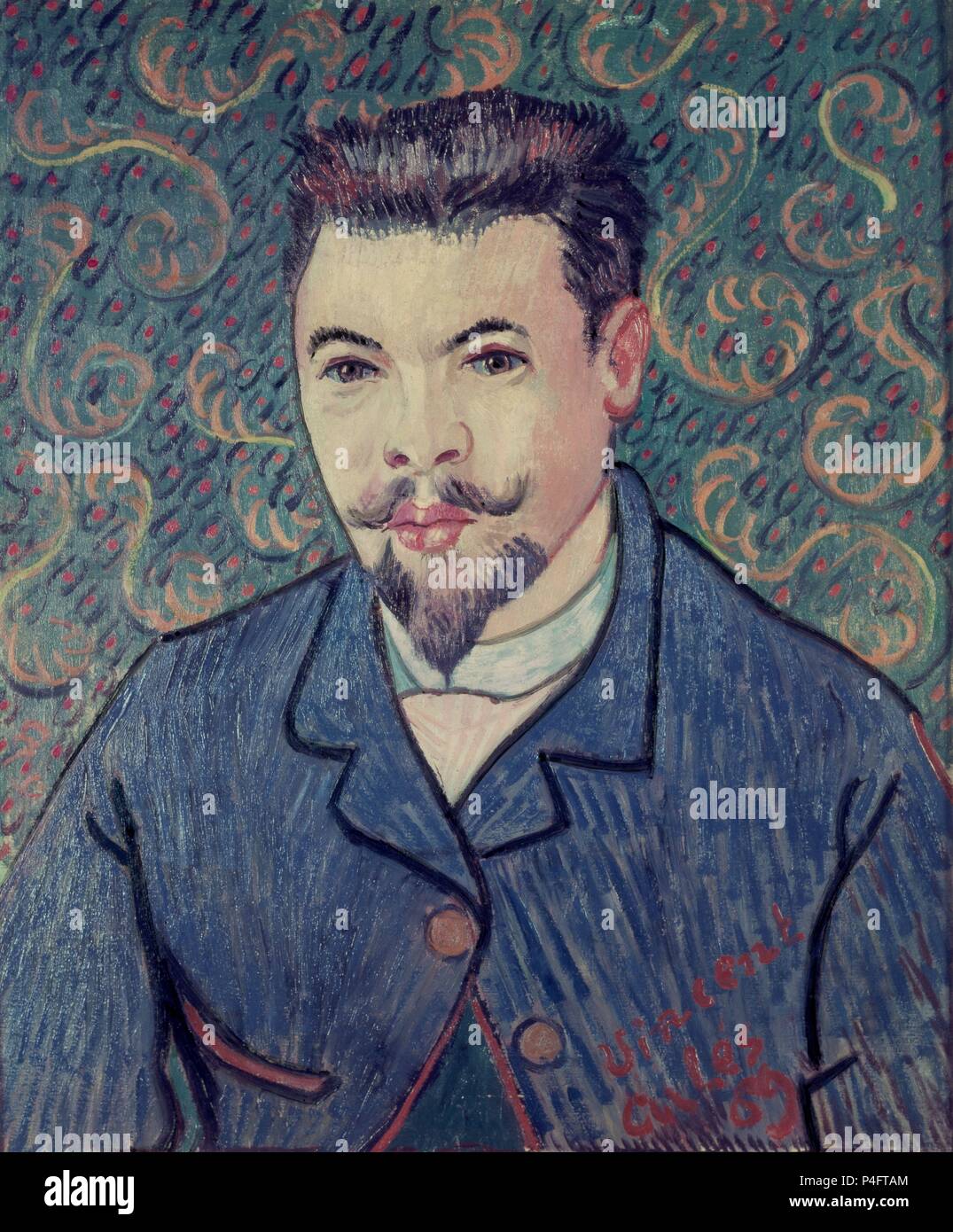 Portrait von Dr. Felix Rey - 1889 - 64 x 53 cm - Öl auf Leinwand. Autor: Vincent van Gogh (1853-1890). Lage: MUSEO Puschkin-museum, Moskau, Russland. Auch als: RETRATO DEL DOCTOR FELIX REY bekannt. Stockfoto