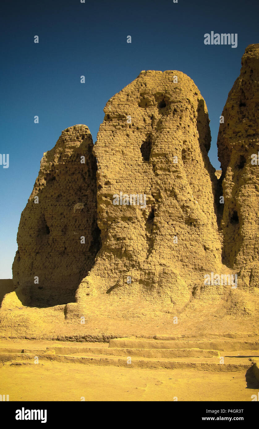 Blick auf westliche Deffufa Tempel in Kerma Nubien, Sudan Stockfoto