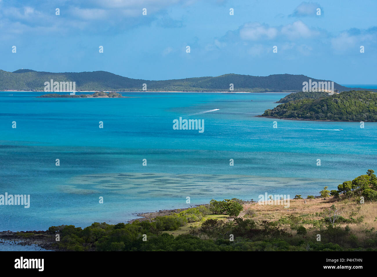 Malerische Ansicht der Torres Strait Inseln von Thursday Island, Far North Queensland, FNQ, QLD, Australien gesehen Stockfoto