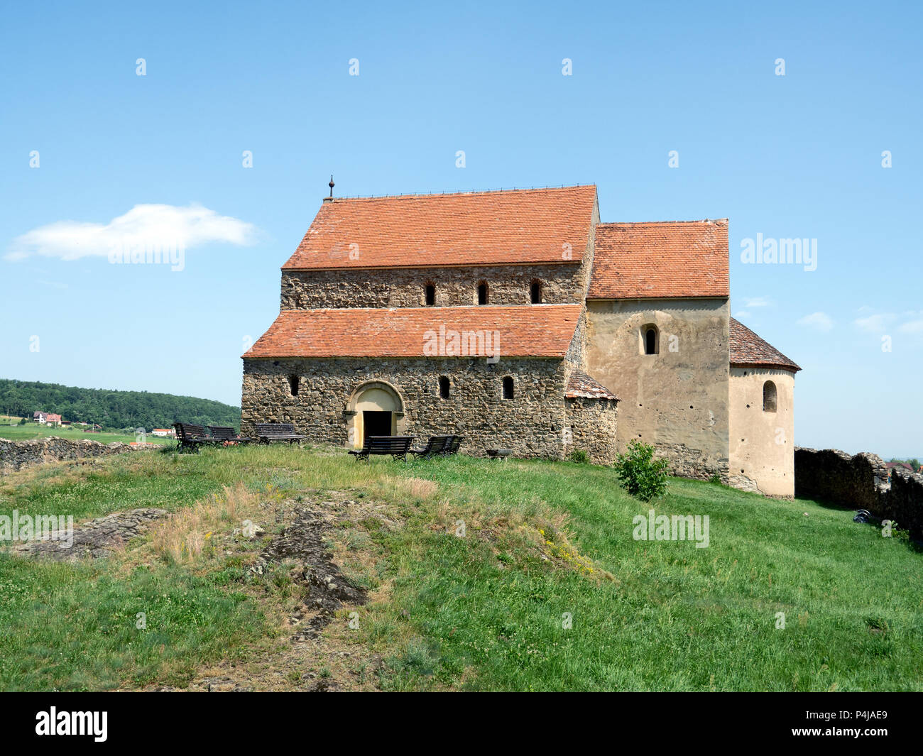Cisnadioara befestigte Kirche (12. Jahrhundert), Sibiu County, Siebenbürgen, Rumänien Stockfoto
