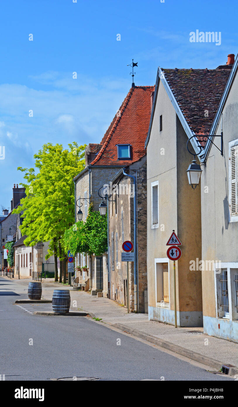 Street Scene, Winzer Dorf, Vougeot, Cote d oder, Burgund, Frankreich Stockfoto