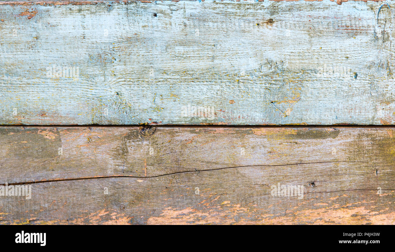 Abschnitt der Holztäfelung aus einem Seaside Beach Hut. Perfekt als Hintergrund für Sommerurlaub oder Meer Themen. Stockfoto