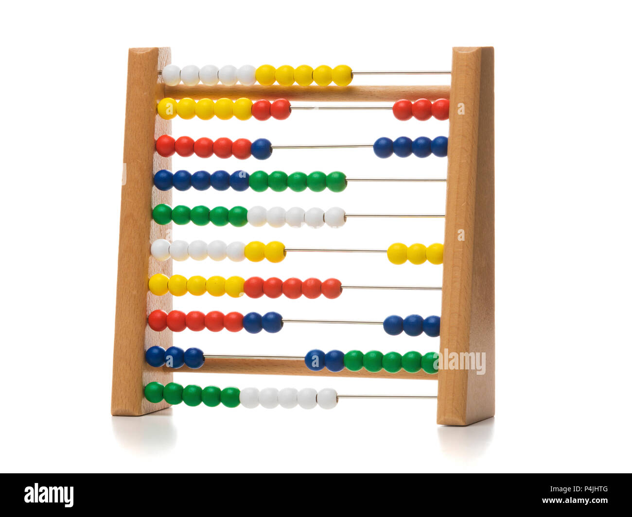 Holz- Abacus für Kinder isoliert auf weißem Stockfoto