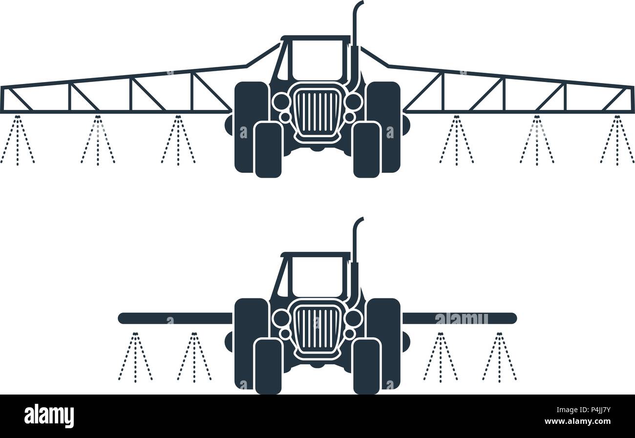 Dünger Symbol - Traktor Pflanzenschutz, Landwirtschaft Bewässerung Fahrzeug Stock Vektor