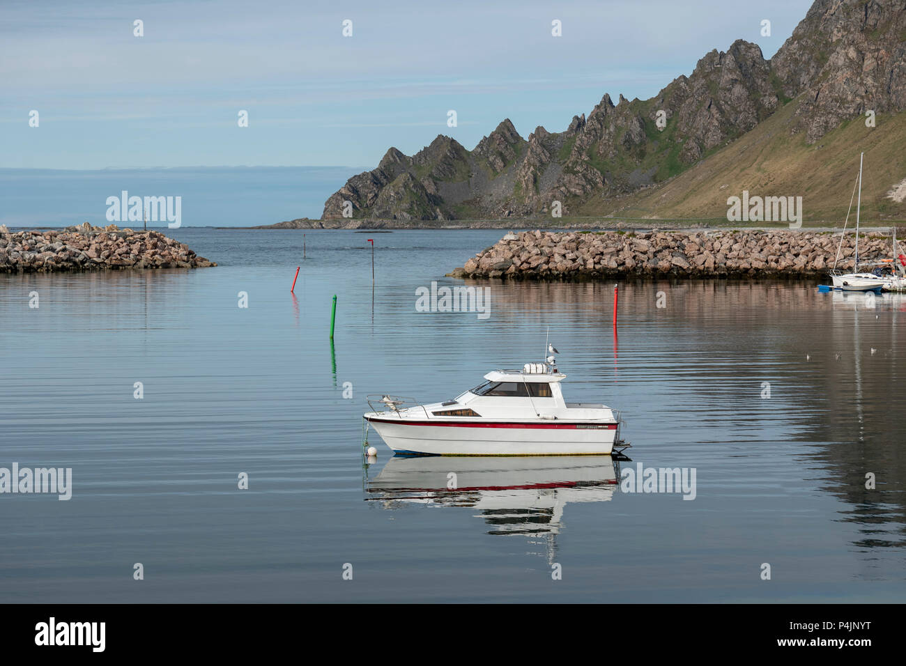 Bleik Hafen, Andoya, Norwegen. Stockfoto