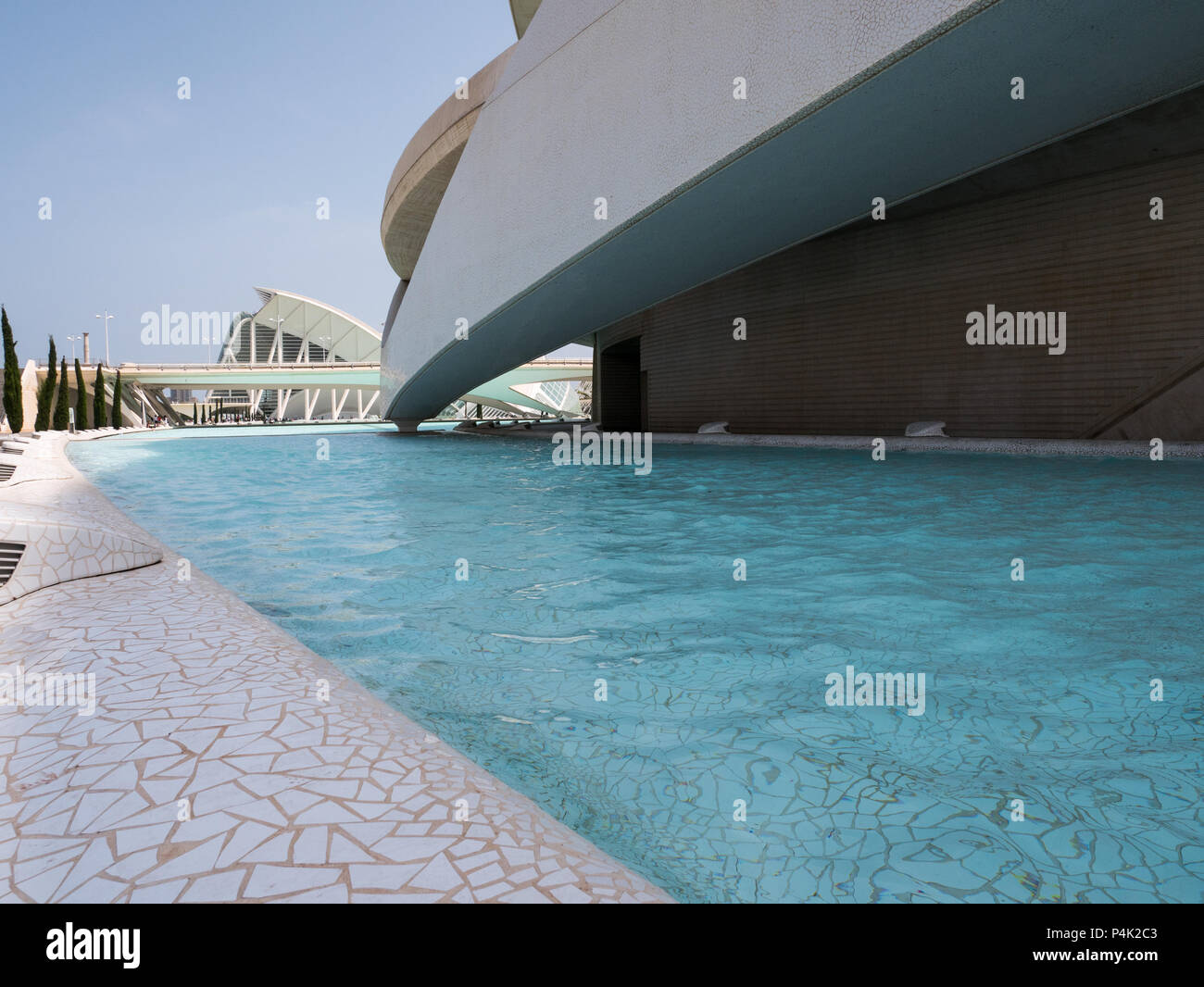 Details der Architektur der Stadt der Wissenschaft und Kunst in Valencia, Spanien Stockfoto