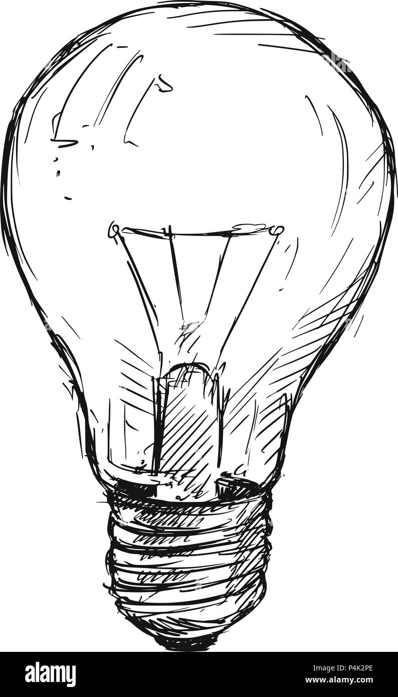 Vektor Zeichnung Abbildung der Glühlampe Stock Vektor