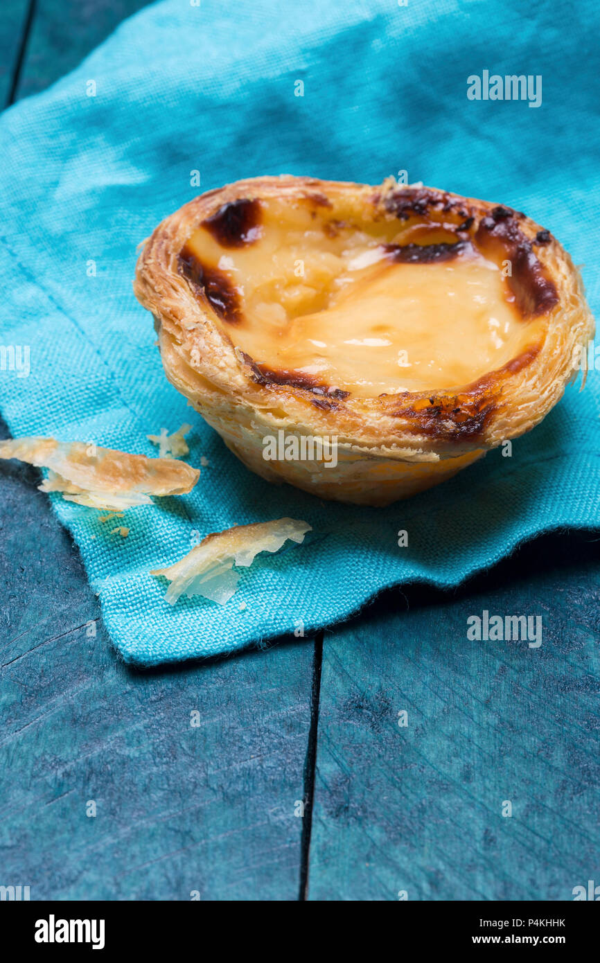 Pastel de Nata (Gebäck mit Vanillesauce, Portugal) Stockfoto