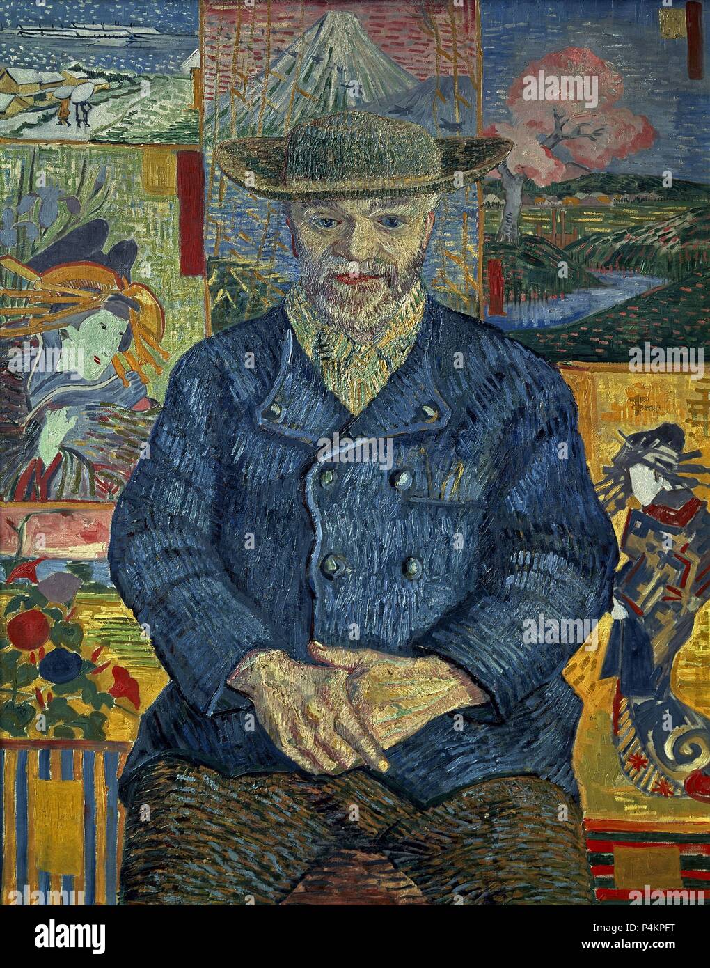 RETRATO DE PERE TANGUY - OTOÑO - 1887 - O/L - 92 x 75. Autor: Vincent van Gogh (1853-1890). Lage: Musee Rodin, Frankreich. Stockfoto