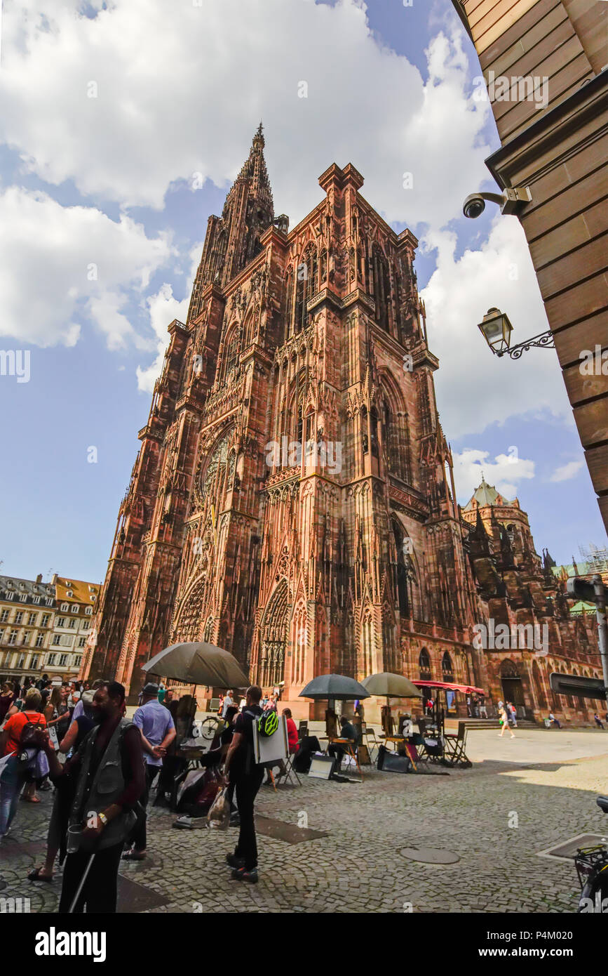 Die Kathedrale Notre Dame in Straßburg, Elsass, Frankreich Stockfoto