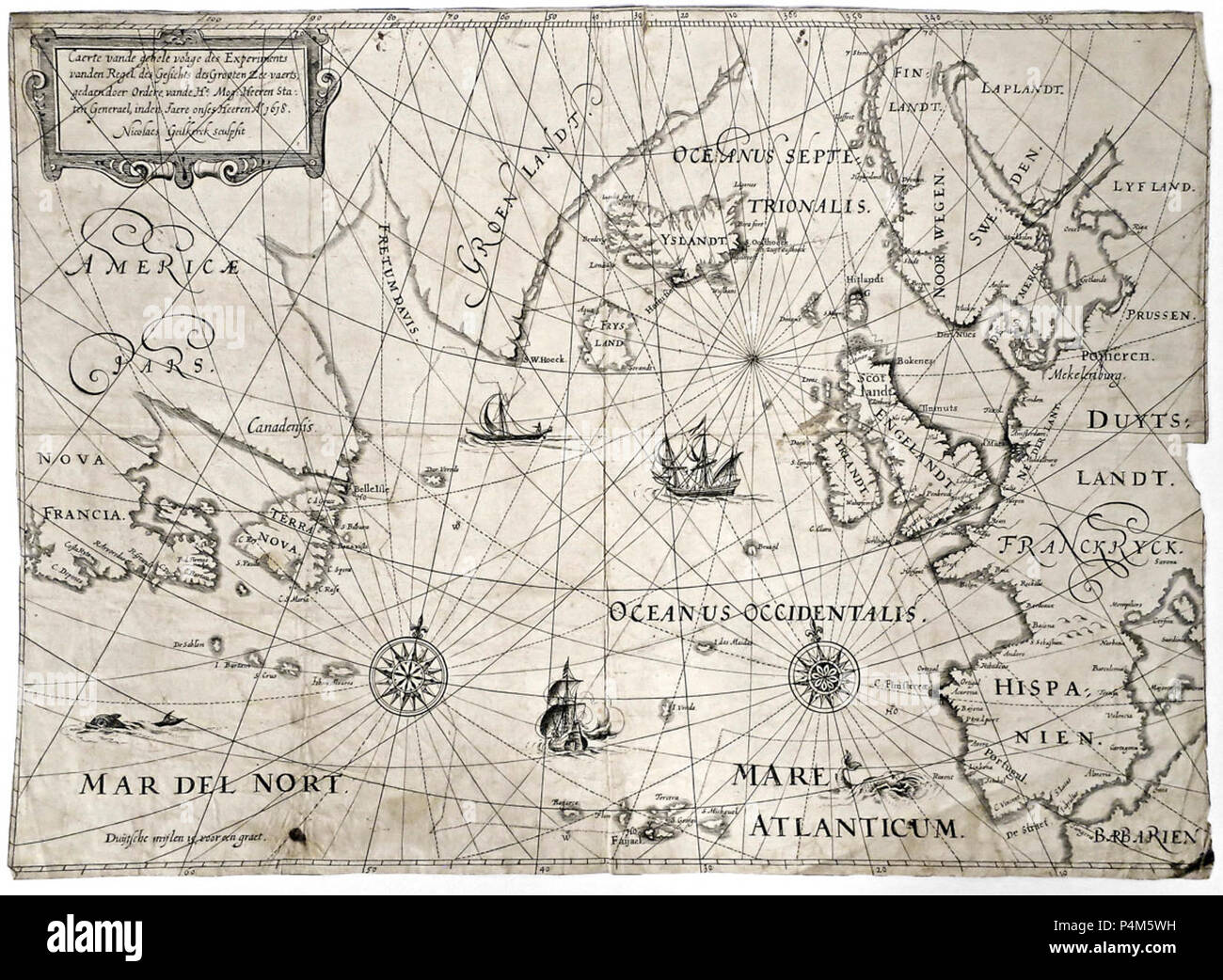 1620 North Atlantic Nicolas van Geelkerken. Stockfoto