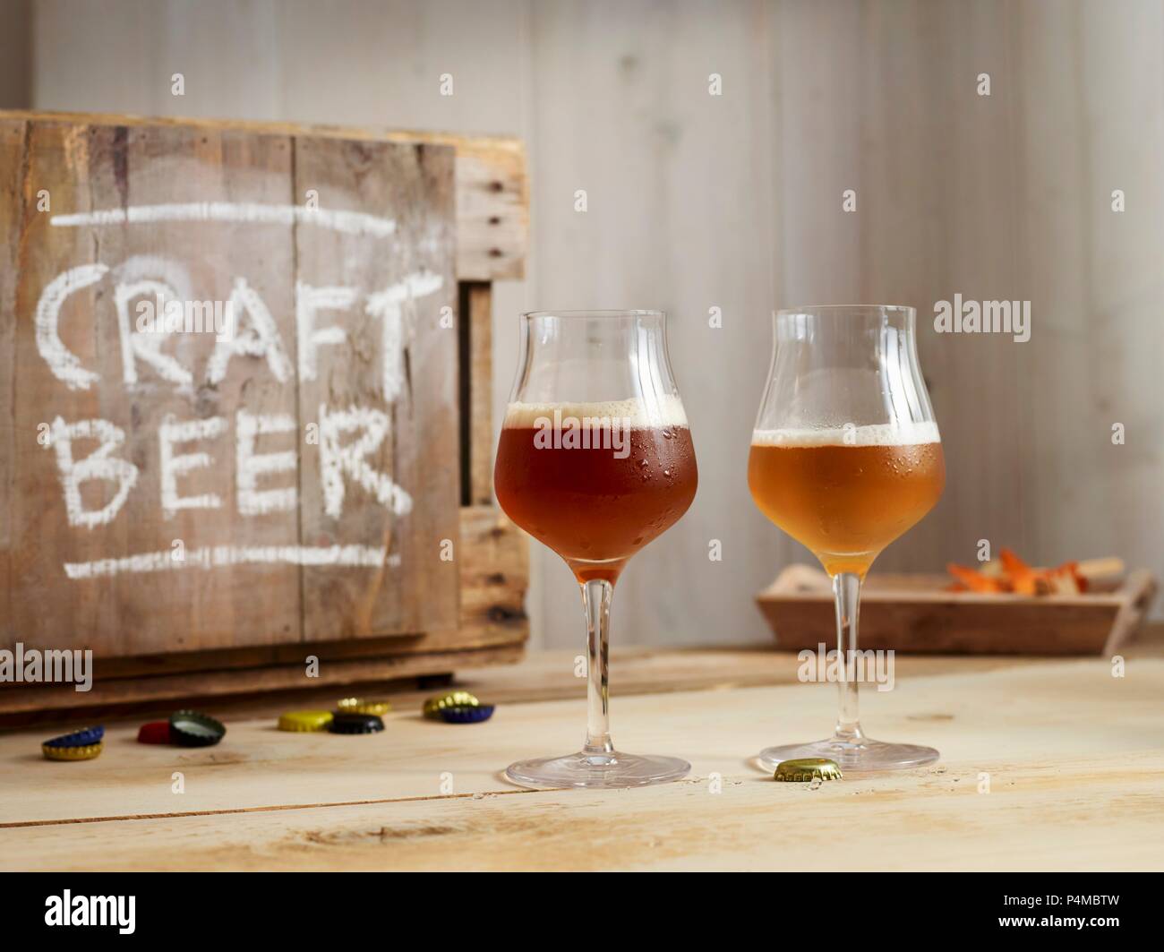 Gläser der IPA (Indische Pale Ale) Handwerk Bier Stockfoto