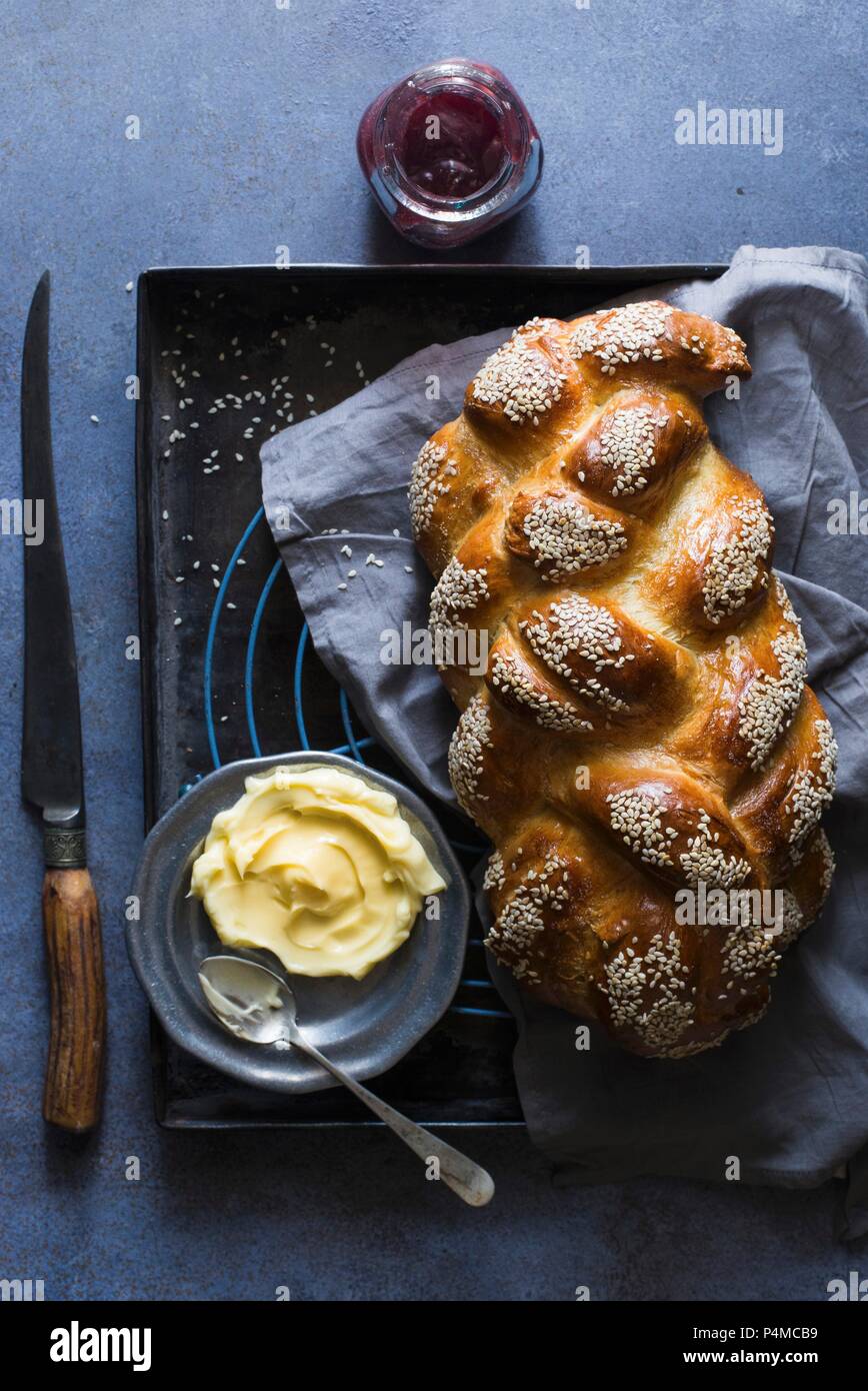 Challah Brot Stockfoto