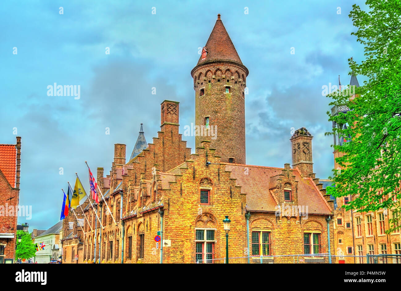 Historische Gebäude in Brügge, Belgien. Stockfoto