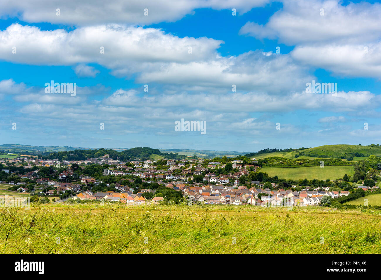 Bridport, Dorset. Von den Klippen in den Süden gesehen. Stockfoto