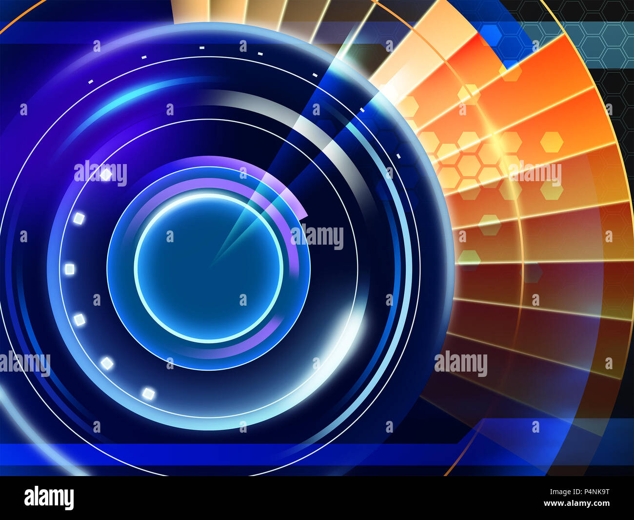 Bunten Hintergrund mit einer fortschrittlichen Technologie Thema. Digitale Illustration Stockfoto