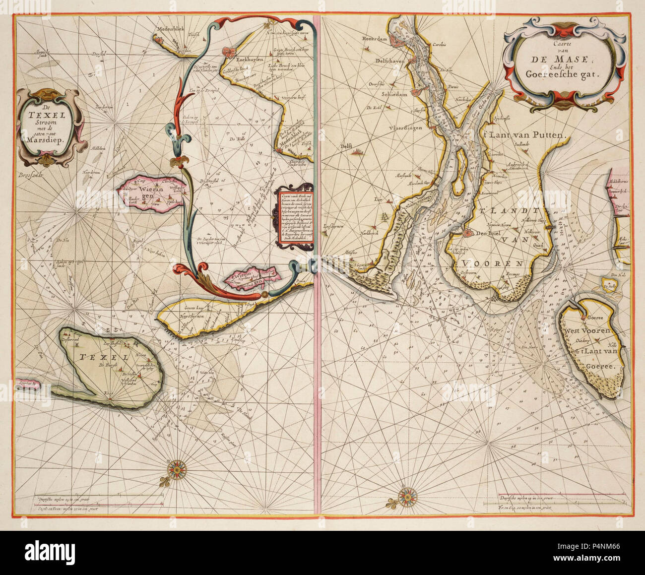 1660 66 Marsdiep Mase Goos. Stockfoto