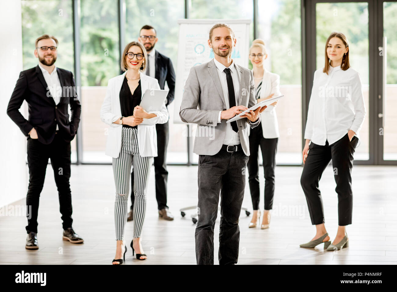Business Team Portrait während einer Konferenz Stockfoto