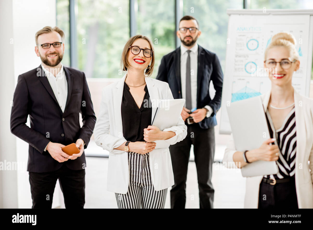 Business Team Portrait während einer Konferenz Stockfoto