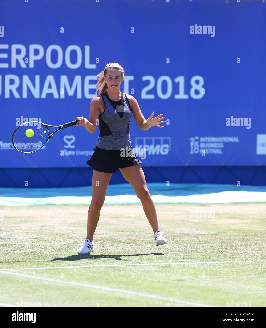 Liverpool, Großbritannien. 23. Juni 2018. Tag 2 der BMW International Tennis Turnier in Liverpool Cricket Club Credit Ian Fairbrother/Alamy leben Nachrichten Stockfoto